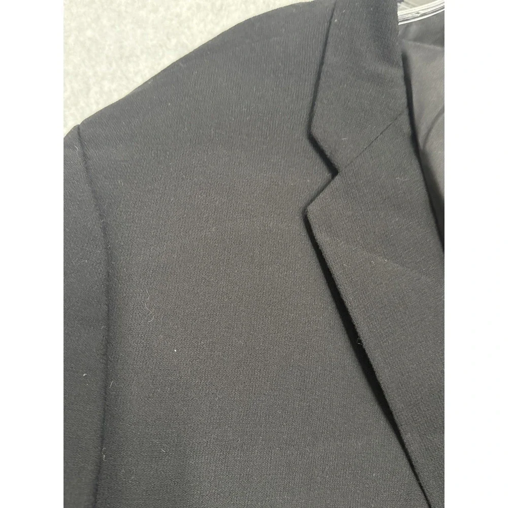 Calvin Klein Suit Mens 48L 42x34‎ Black Gray Wool 2 Piece Jacket Pants Classic